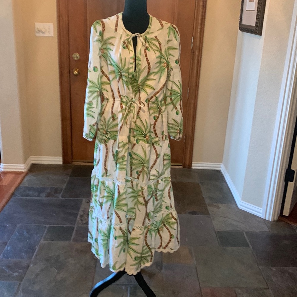 FARM Rio Green Swinging Palms Print Maxi Dress